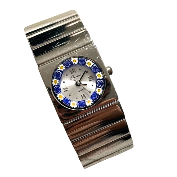 ANTICA MURRINA VENEZIANA Venice Blue Yellow Millefiori Ladies Cuff Watch - Picture 1 of 7